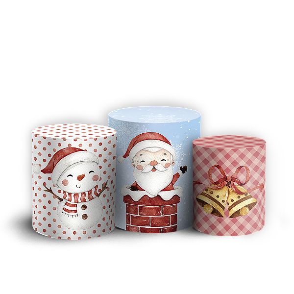 Trio Cilindro Sublimado 3D - Natal