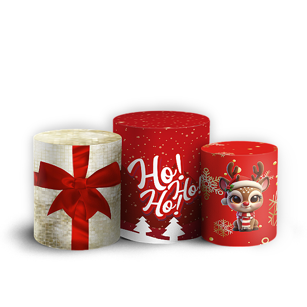 Trio Cilindro Sublimado 3D - Natal