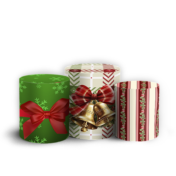 Trio Cilindro Sublimado 3D - Natal