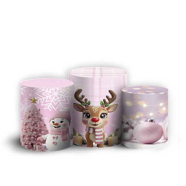 Trio Cilindro Sublimado 3D - Natal