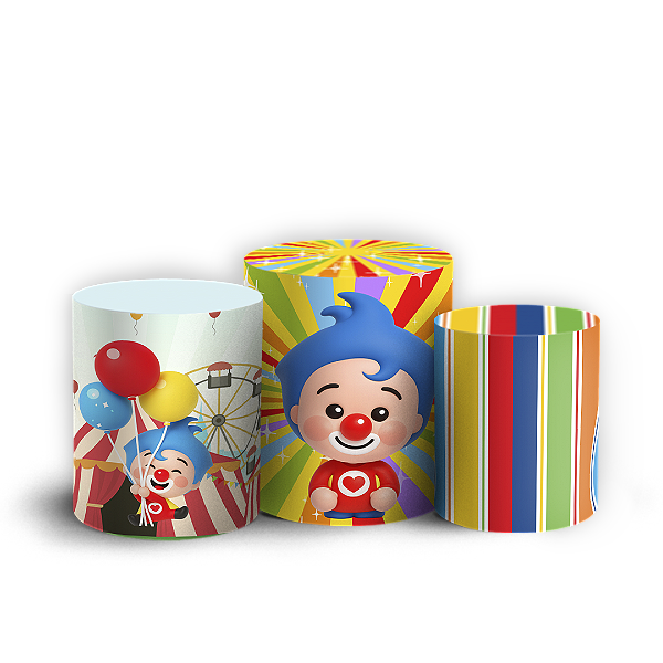 Trio Cilindro Sublimado 3D - Plim Plim