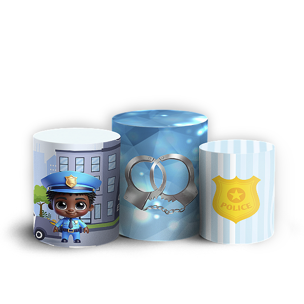 Trio Cilindro Sublimado 3D - Polícia