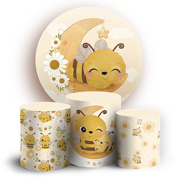 KIT Redondo e Trio Sublimado 3D - Abelha