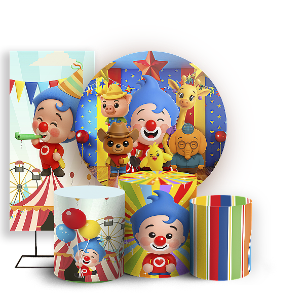 KIT Redondo Trio e Faixa Sublimado 3D - Plim Plim