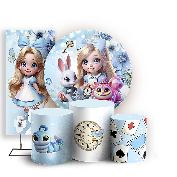 KIT Redondo Trio e Faixa Sublimado 3D - Alice