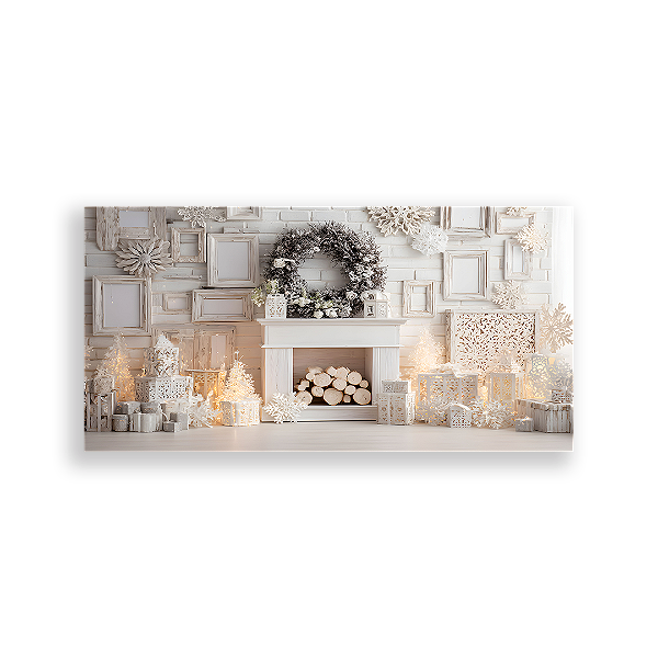 Painel Retangular Sublimado 3D - Fundo Fotografico Natal