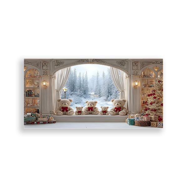 Painel Retangular Sublimado 3D - Fundo Fotografico Natal