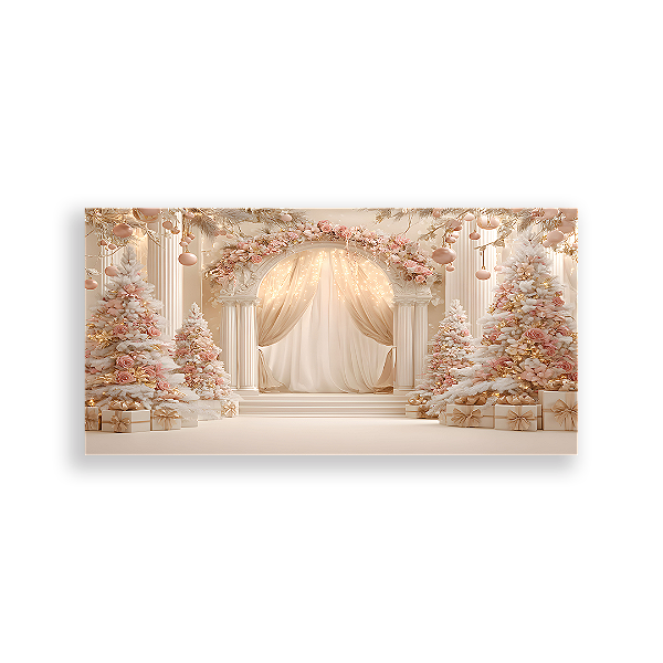 Painel Retangular Sublimado 3D - Fundo Fotografico Natal