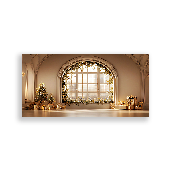 Painel Retangular Sublimado 3D - Fundo Fotografico Natal