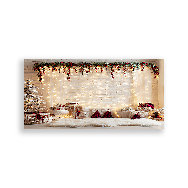 Painel Retangular Sublimado 3D - Fundo Fotografico Natal