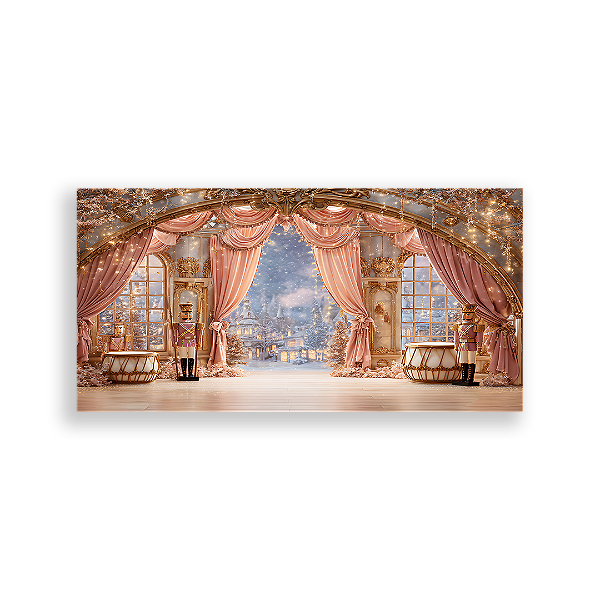 Painel Retangular Sublimado 3D - Fundo Fotografico Natal