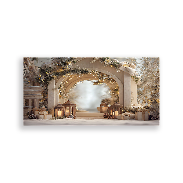 Painel Retangular Sublimado 3D - Fundo Fotografico Natal