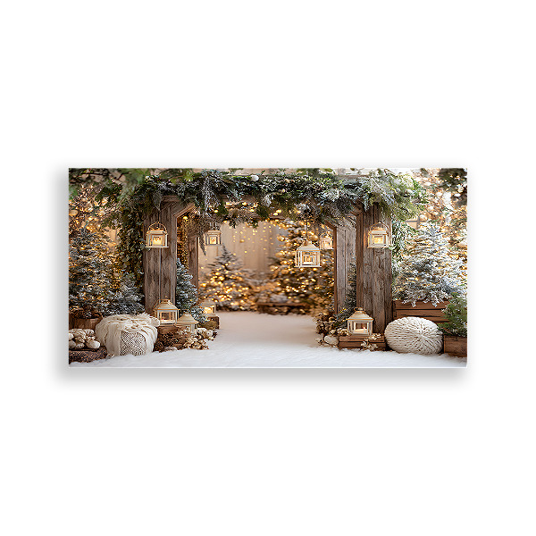 Painel Retangular Sublimado 3D - Fundo Fotografico Natal