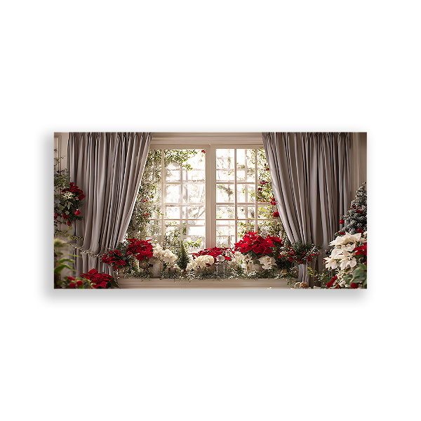 Painel Retangular Sublimado 3D - Fundo Fotografico Natal