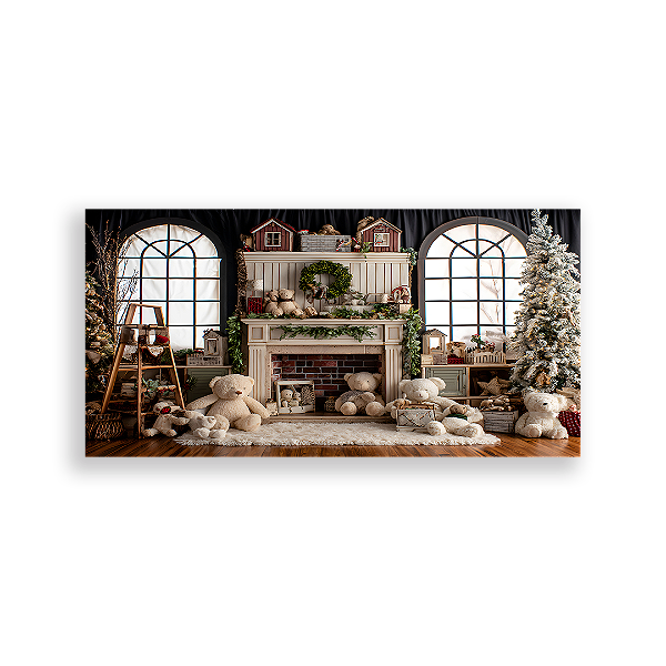 Painel Retangular Sublimado 3D - Fundo Fotografico Natal