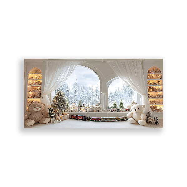 Painel Retangular Sublimado 3D - Fundo Fotografico Natal