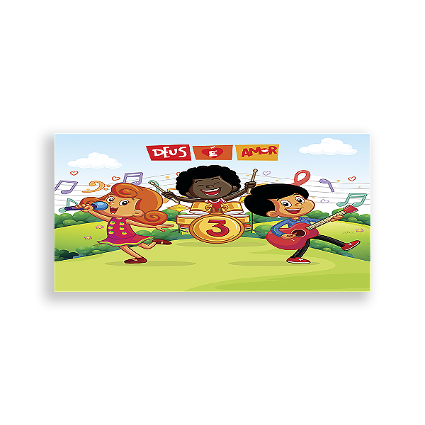 Painel Retangular Sublimado 3D - 3 Palavrinhas