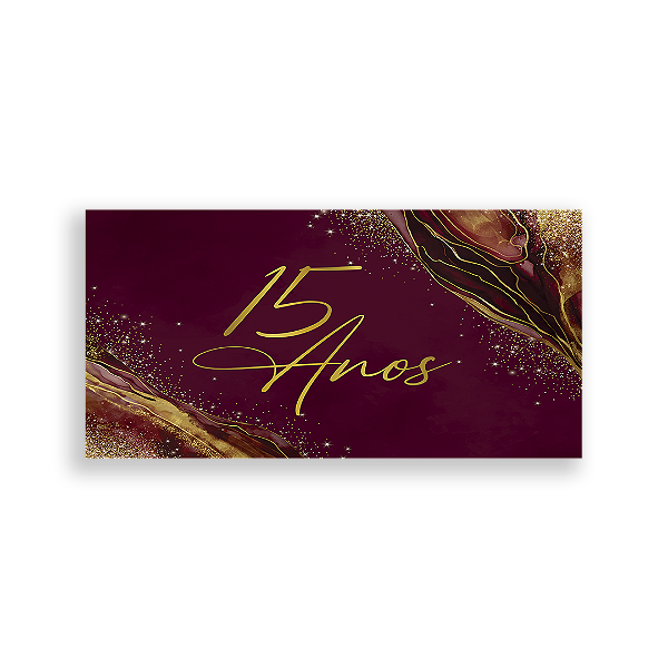 Painel Retangular Sublimado 3D - Fundo 15 Anos Glitter