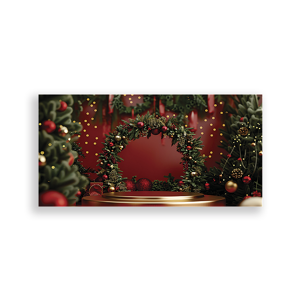 Painel Retangular Sublimado 3D - Fundo Fotografico Natal