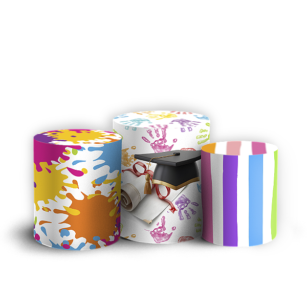 Trio Cilindro Sublimado 3D - Formatura-Abc