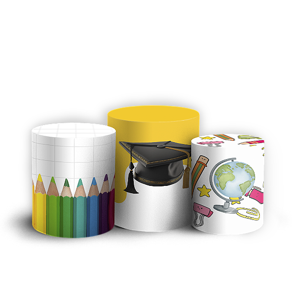 Trio Cilindro Sublimado 3D - Formatura-Abc