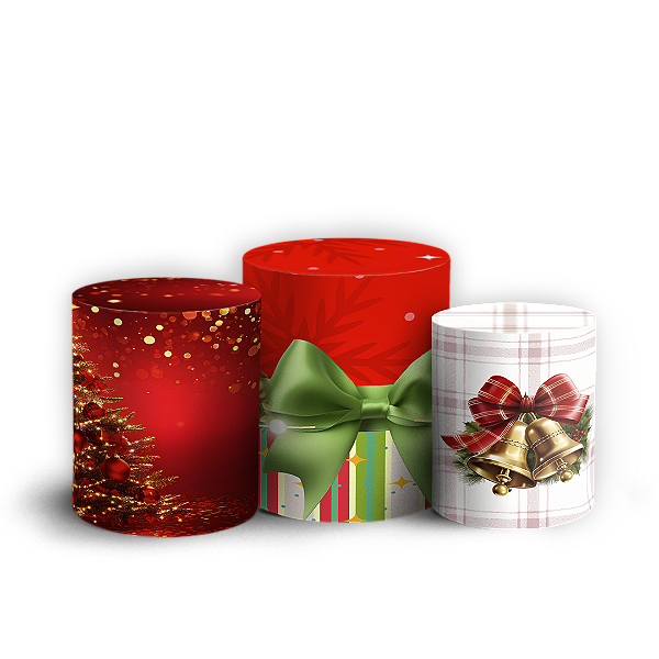 Trio Cilindro Sublimado 3D - Natal