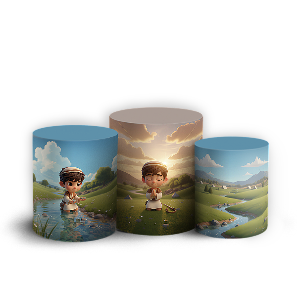 Trio Cilindro Sublimado 3D - Davi E Golias