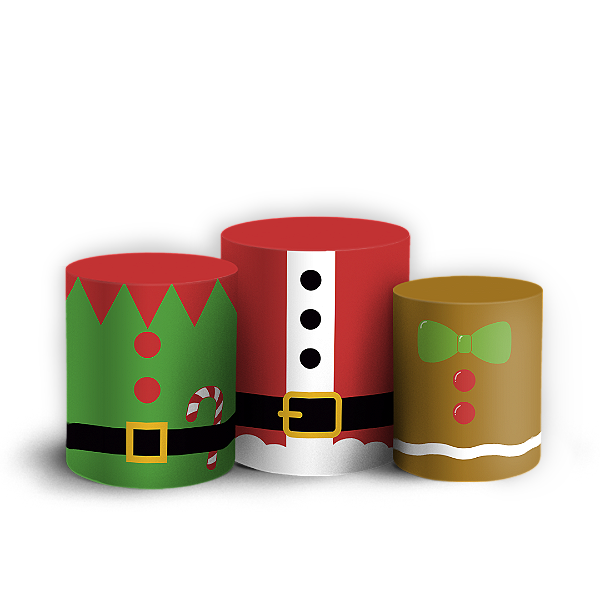 Trio Cilindro Sublimado 3D - Natal