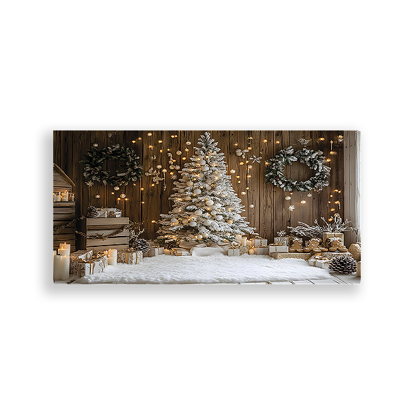 Painel Retangular Sublimado 3D - Fundo Fotografico Natal