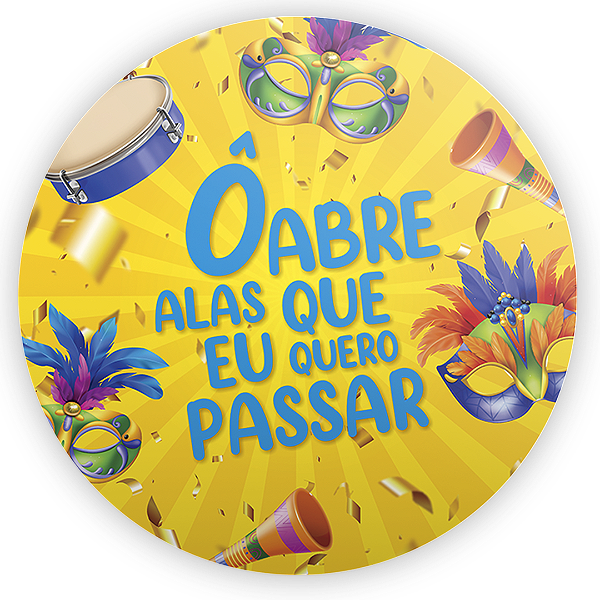 Painel Redondo Sublimado 3D - Carnaval