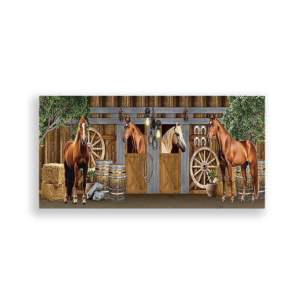 Painel Retangular Sublimado 3D - Painel Cavalo