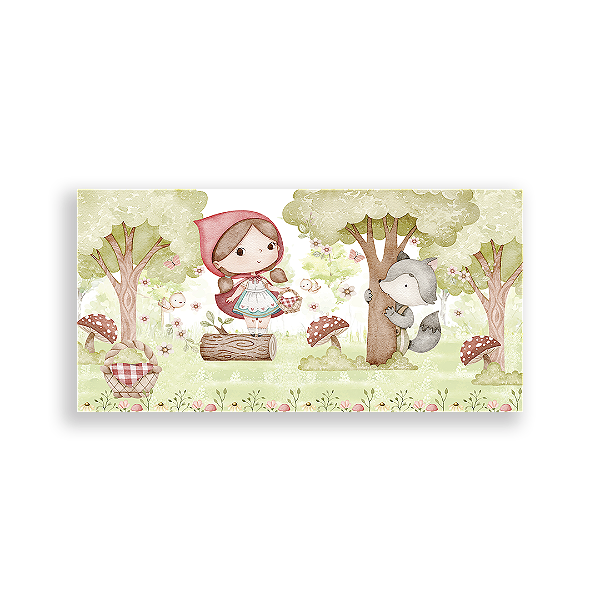 Painel Retangular Sublimado 3D - Painel Chapeuzinho