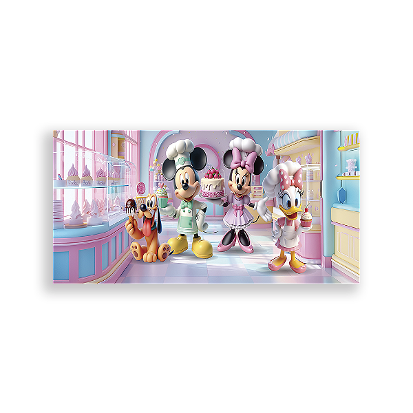 Painel Retangular Sublimado 3D - Painel Confeitaria Da Minnie