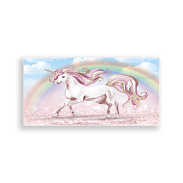 Painel Retangular Sublimado 3D - Unicornio
