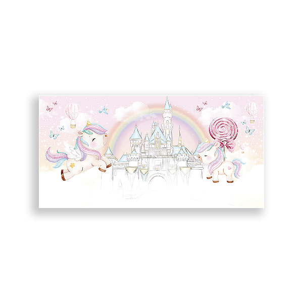 Painel Retangular Sublimado 3D - Unicornio
