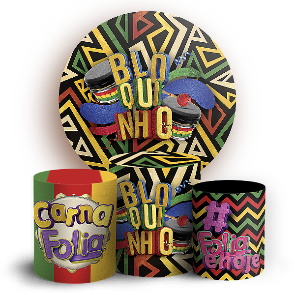 KIT Redondo e Trio Sublimado 3D - Carnaval