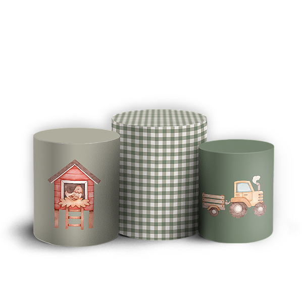 Trio Cilindro Sublimado - Fazendinha