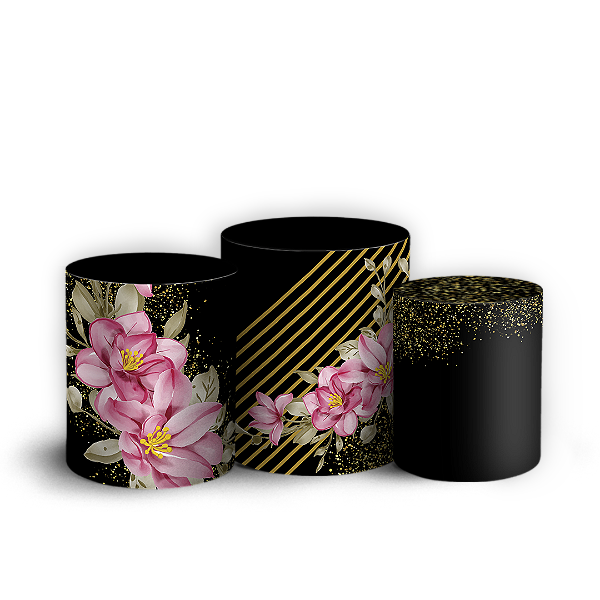Trio Cilindro Sublimado - Floral