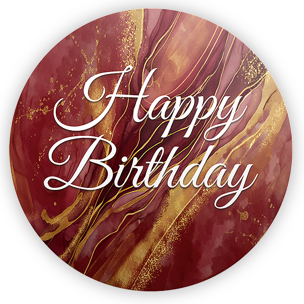 Painel Redondo Sublimado - Happy Birthday