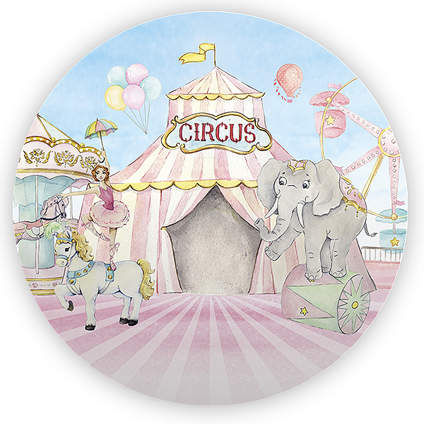 Painel Redondo Sublimado - Circo