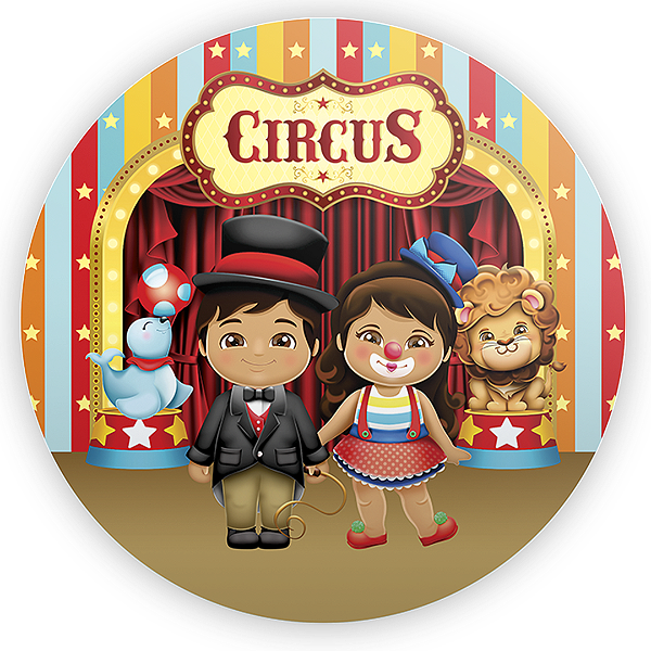 Painel Redondo Sublimado - Circo