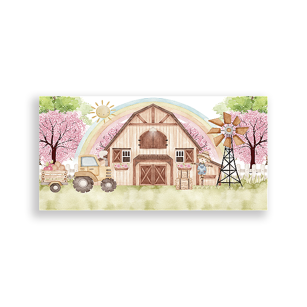 Painel Retangular Sublimado - Fazendinha