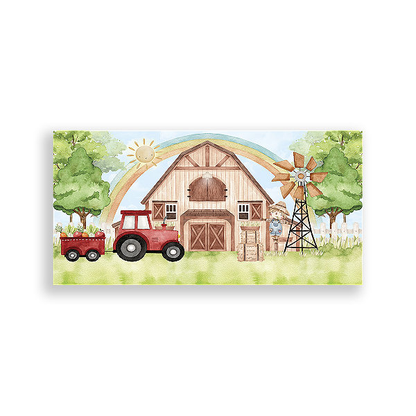 Painel Retangular Sublimado - Fazendinha