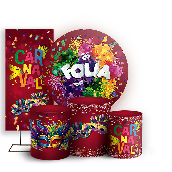 KIT Redondo Trio e Faixa Sublimado - Carnaval