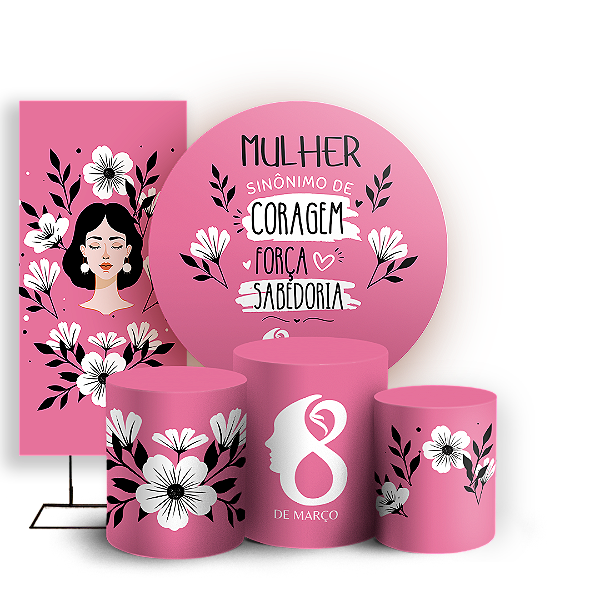 KIT Redondo Trio e Faixa Sublimado - Dia da Mulher