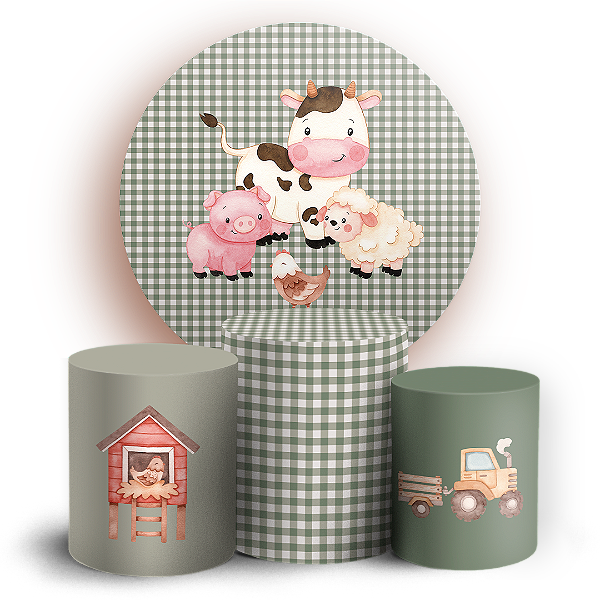 KIT Redondo e Trio Sublimado - Fazendinha