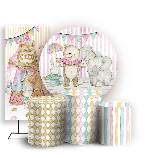 KIT Redondo Trio e Faixa Sublimado - Circo