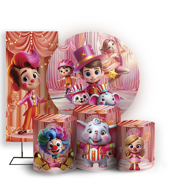 KIT Redondo Trio e Faixa Sublimado - Circo