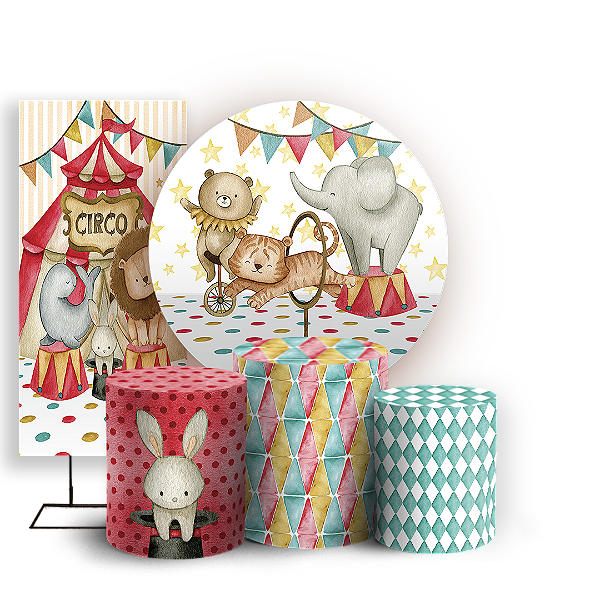 KIT Redondo Trio e Faixa Sublimado - Circo