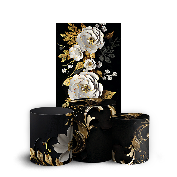 Faixa Lateral e Trio Cilindro Sublimado - Floral